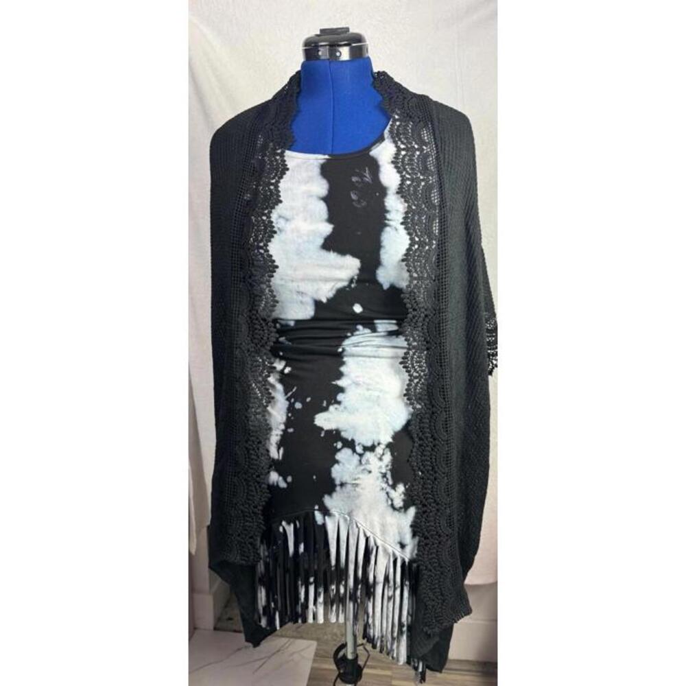 Y2K‎ Art School Sheer Lace Duster | Deconstructed Goth Layer | Cocoon Cardigan